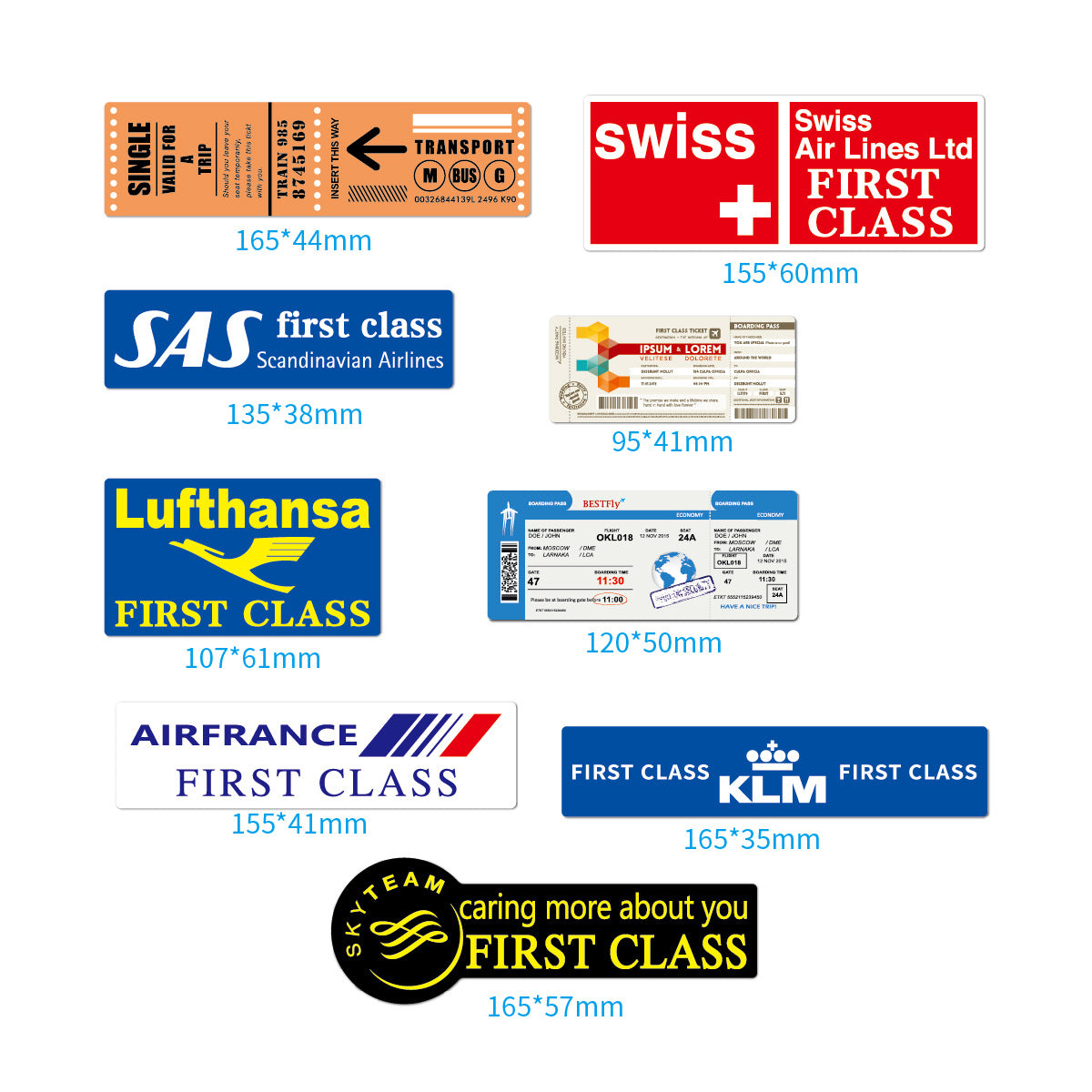 Airline Boarding Pass Sticker Box