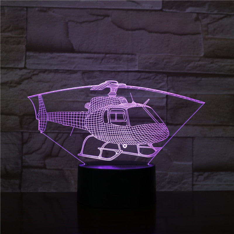 Helicopter Designed 3D Lamp