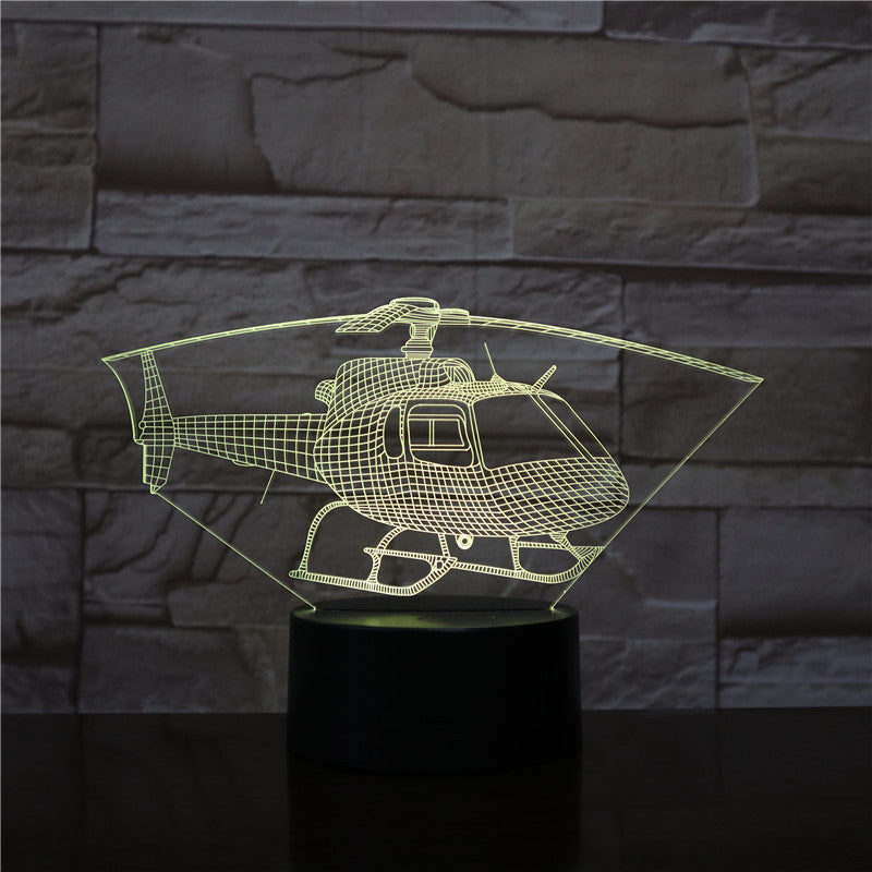 Helicopter Designed 3D Lamp