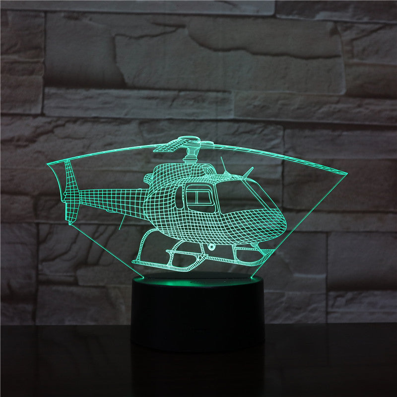 Helicopter Designed 3D Lamp