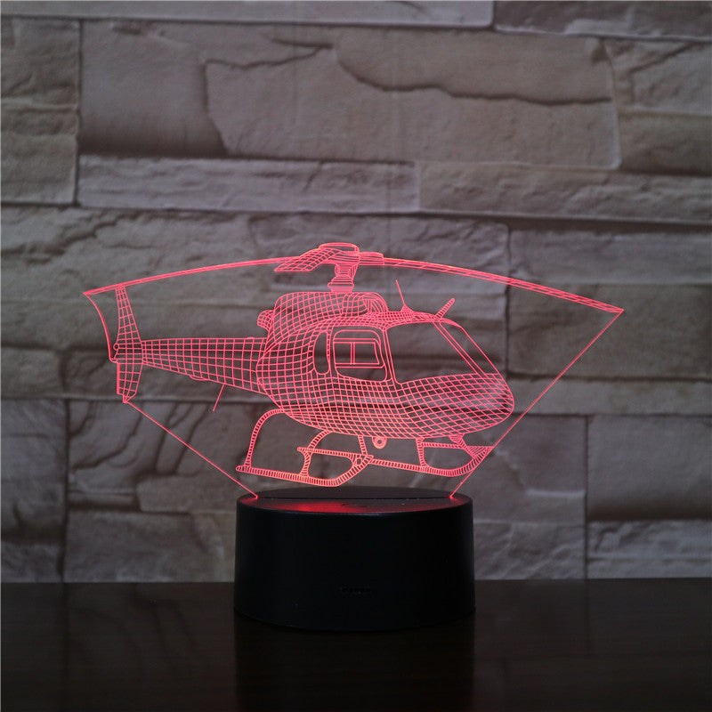 Helicopter Designed 3D Lamp