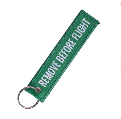 Remove Before Flight Embroidered Keychain