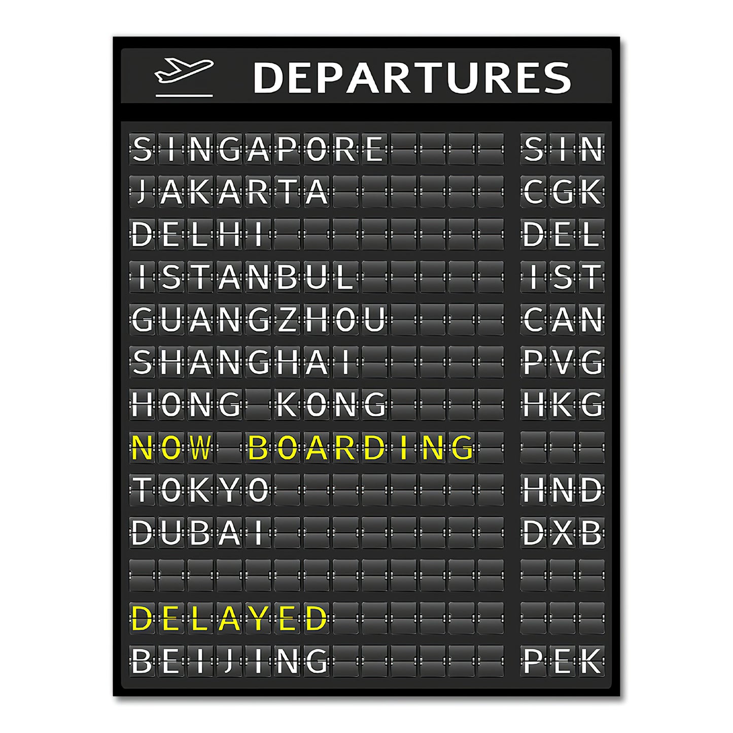 Departures Board Poster