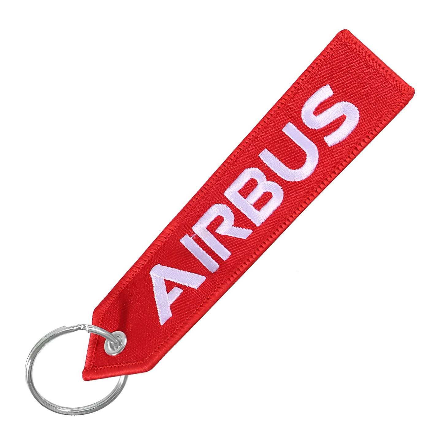 Red Airbus Embroidered Keychain