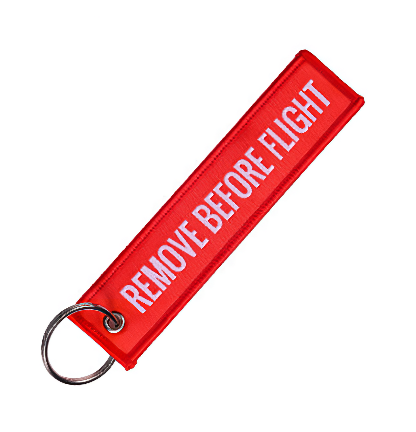 Remove Before Flight Embroidered Keychain