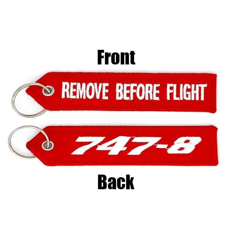 Boeing 747-8 Embroidered Keychain