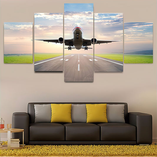 Airbus A320 Takeoff - 5 Panel Canvas Wall Art