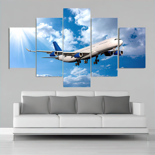 Airbus A340 - 5 Panel Canvas Wall Art