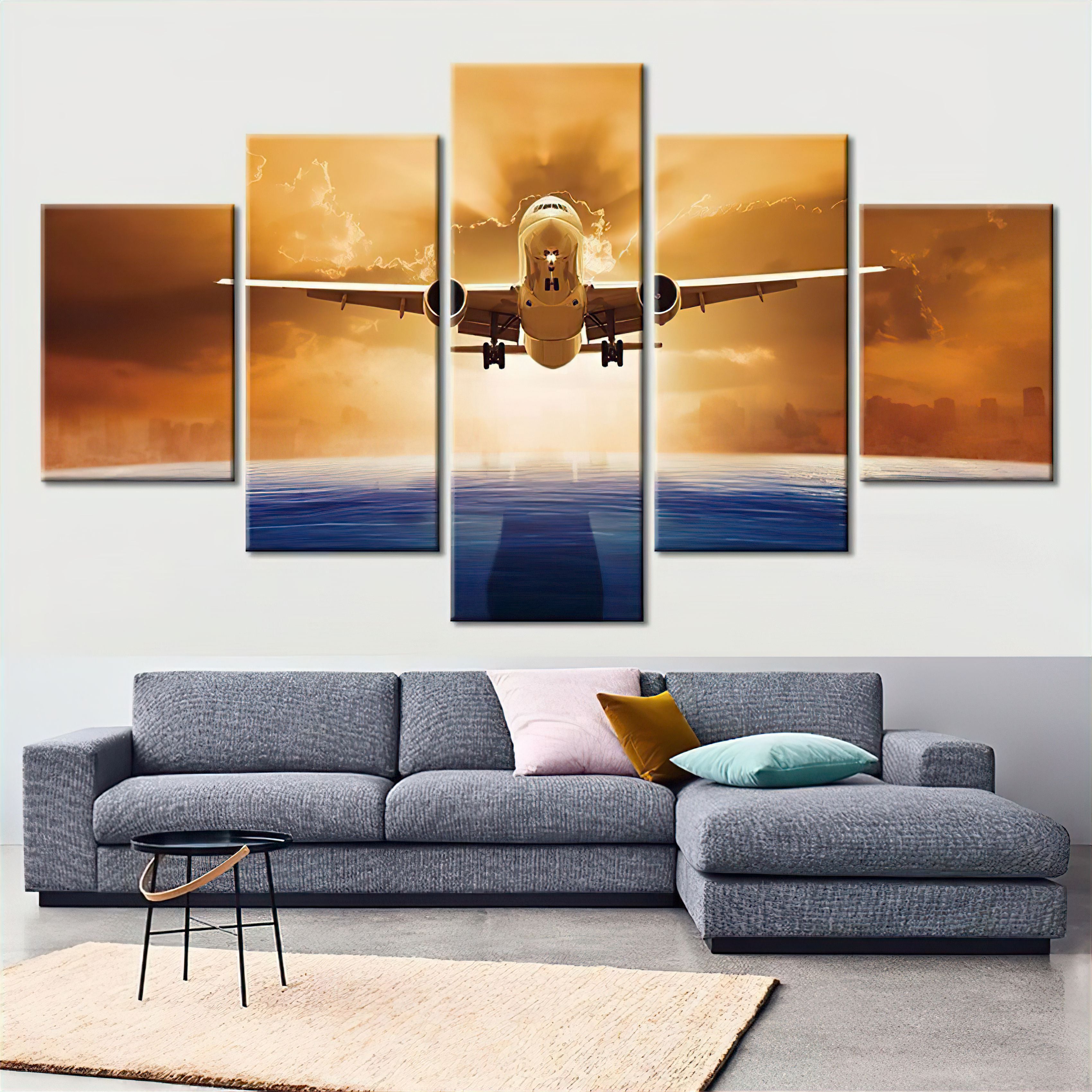 5 Panel Canvas Wall Art | Boeing 777 Takeoff – Aviation Aisle