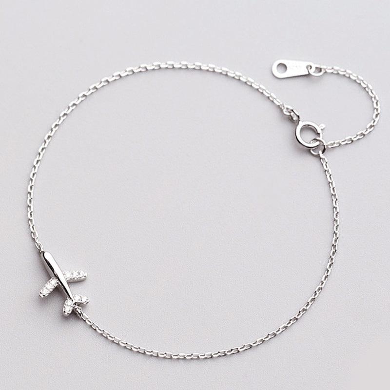 Airborne Loops Silver Diamond Bracelet