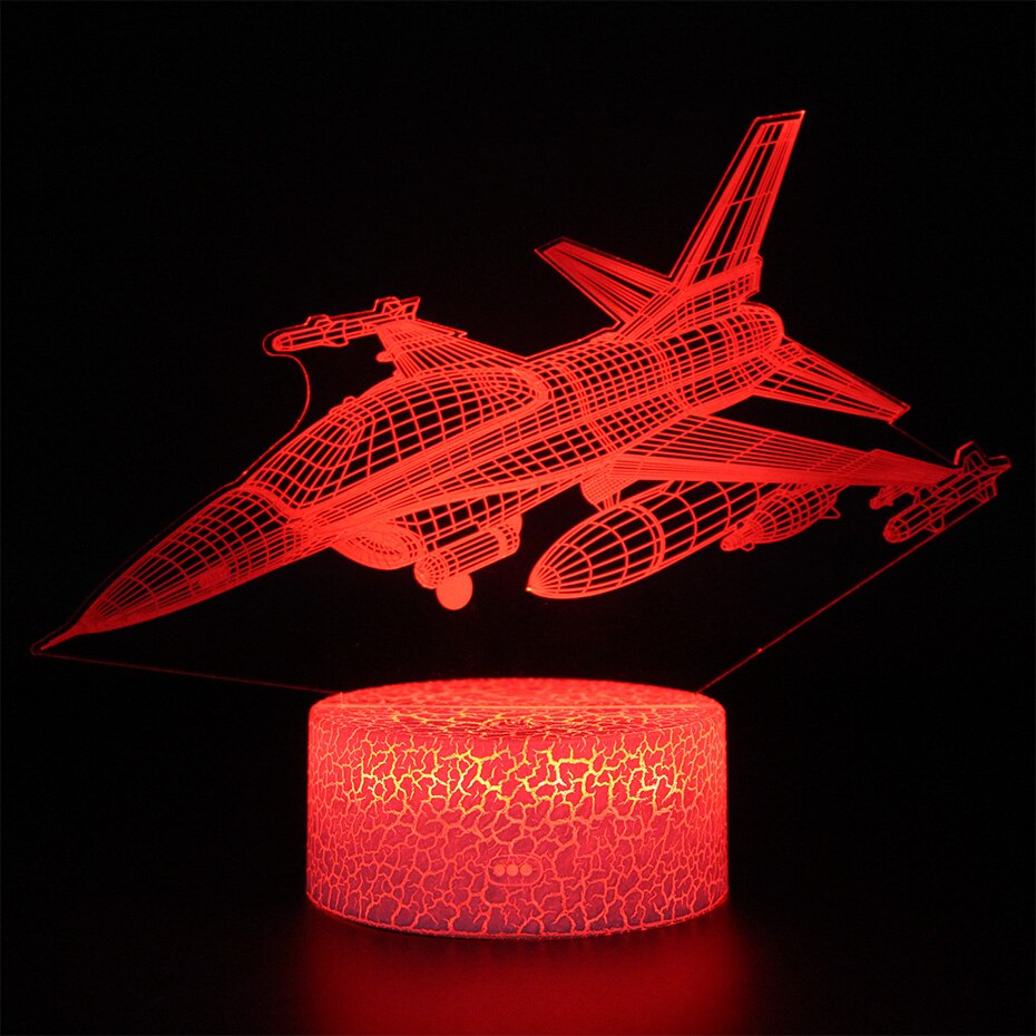 Fighter Jet Design 3 3D Lamp