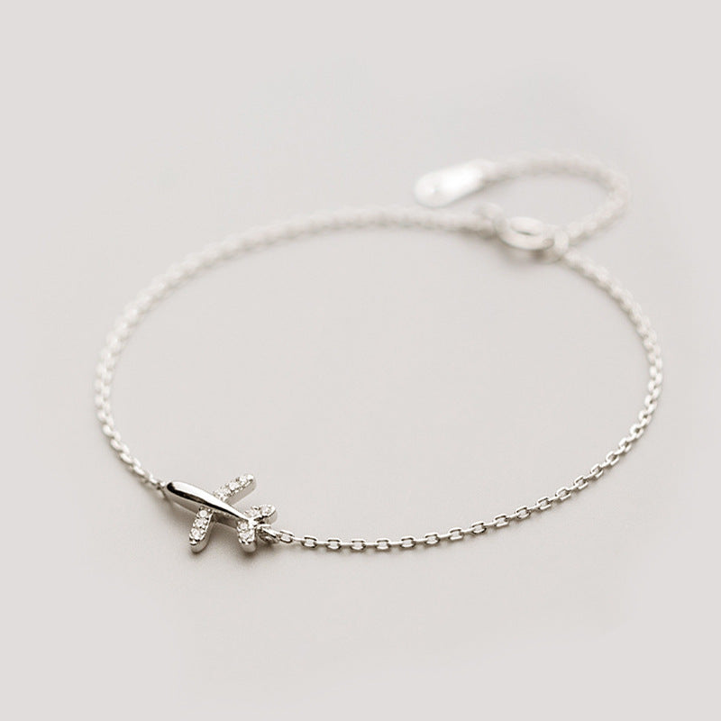 Airborne Loops Silver Diamond Bracelet