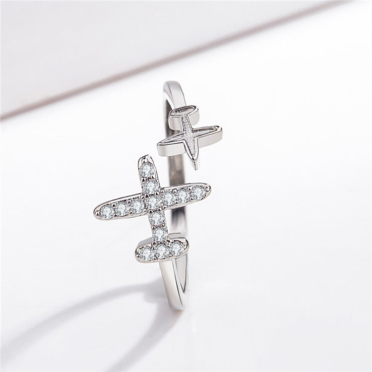 SilverWings Adjustable Plane Ring