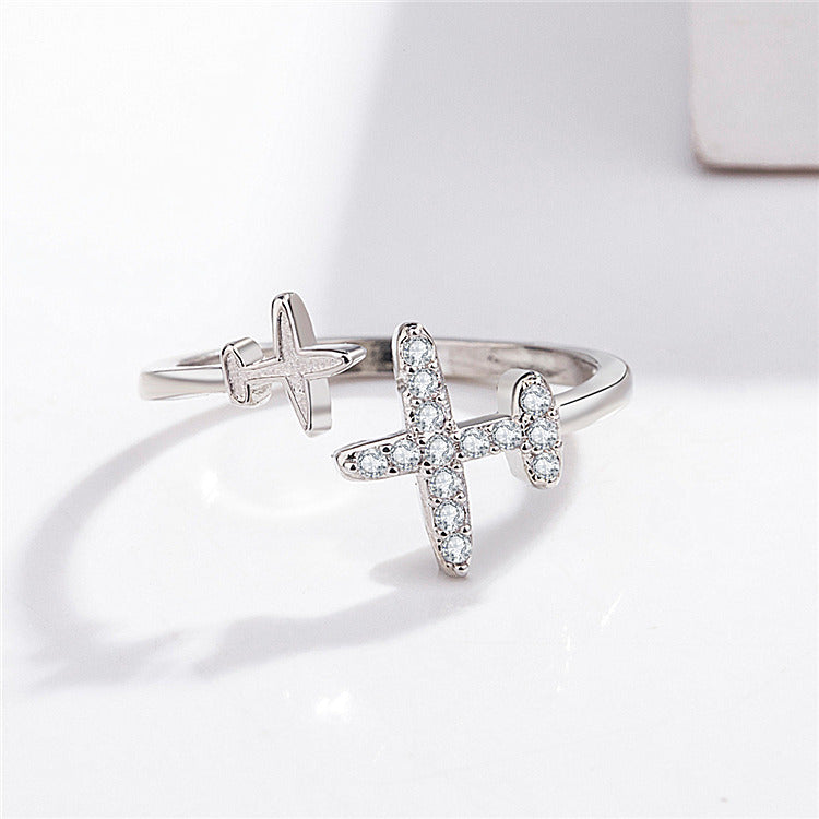 SilverWings Adjustable Plane Ring