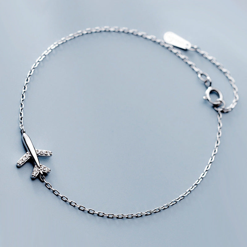 Airborne Loops Silver Diamond Bracelet