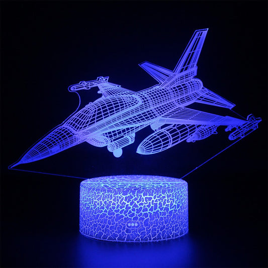 Fighter Jet Design 3 3D Lamp