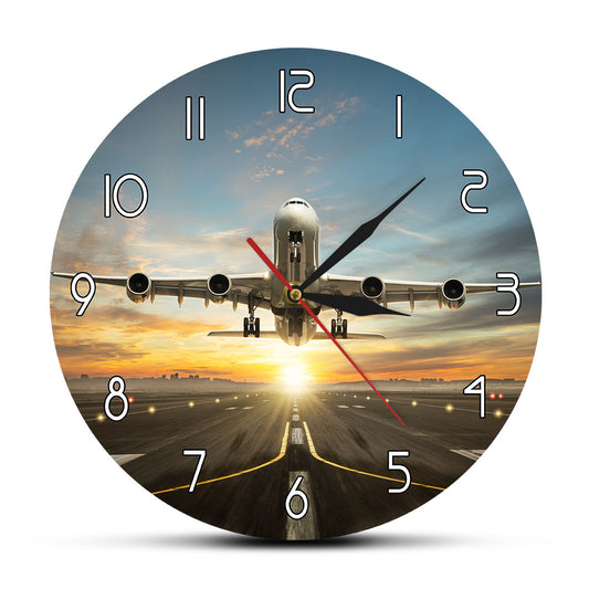 Airbus A340 Sunset Takeoff Wall Clock