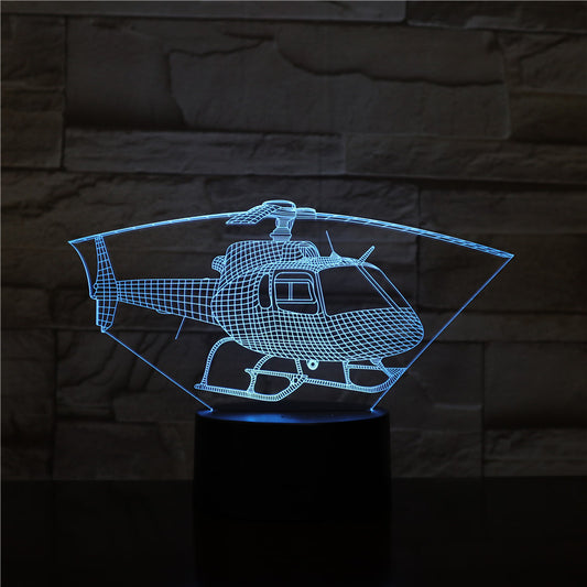 Helicopter Designed 3D Lamp
