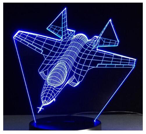 Fighter Jet Design 2 3D Lamp