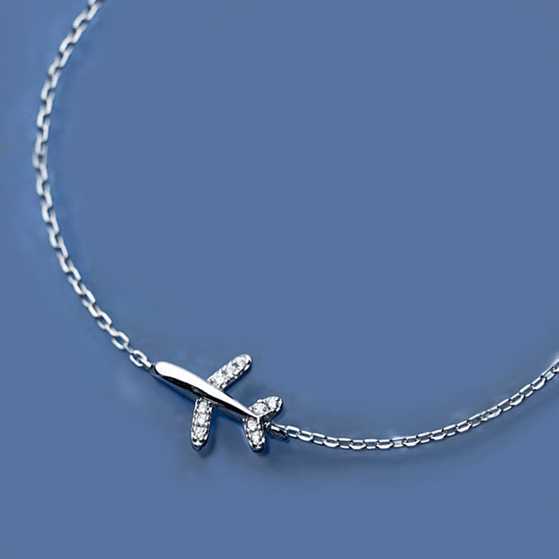 Airborne Loops Silver Diamond Bracelet