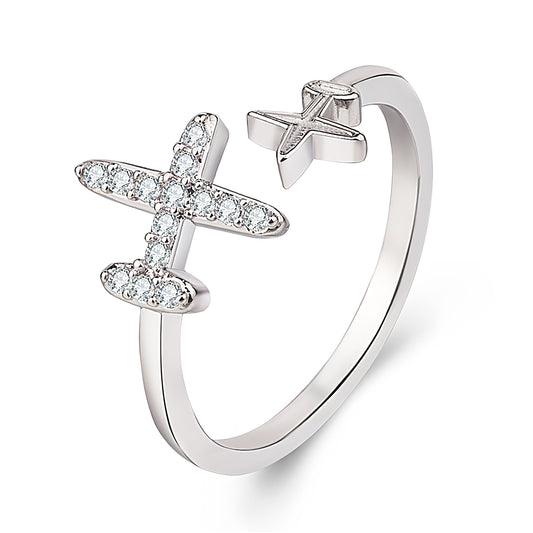 SilverWings Adjustable Plane Ring