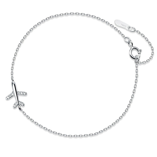 Airborne Loops Silver Diamond Bracelet