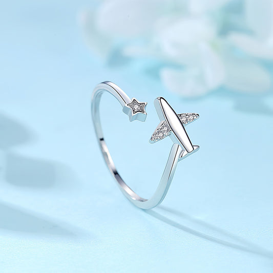 Born to Fly Airplane Ring