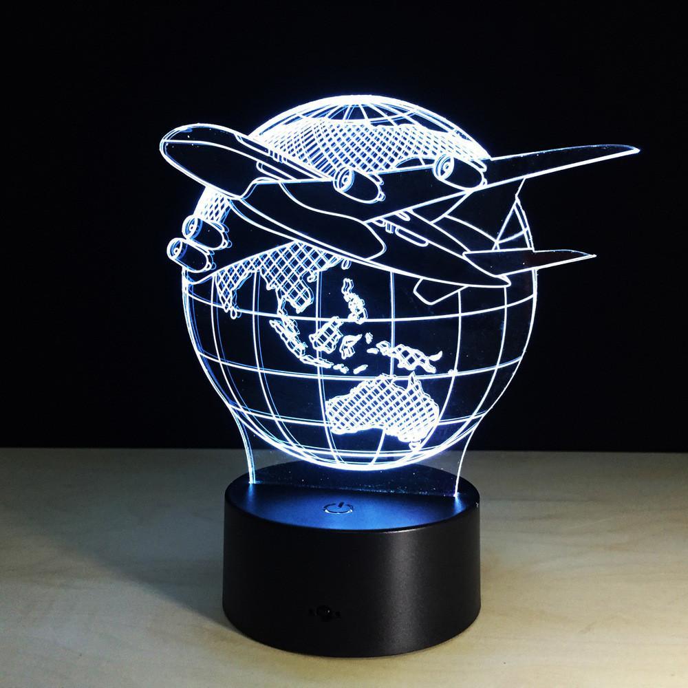Globe Trotting Aviator 3D Lamp