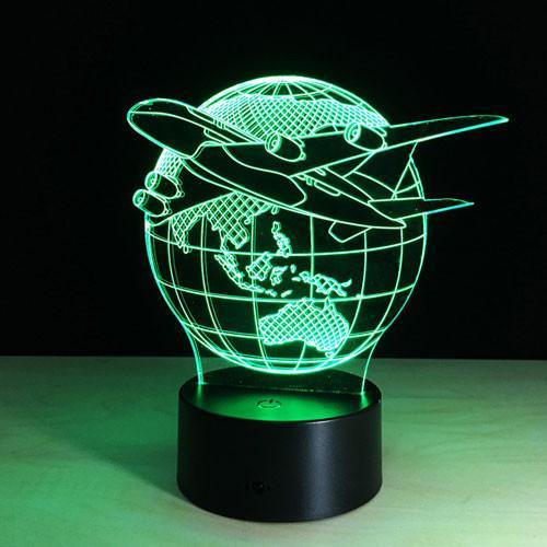 Globe Trotting Aviator 3D Lamp