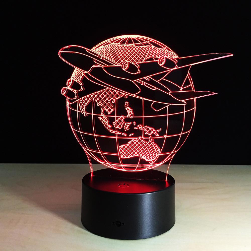 Globe Trotting Aviator 3D Lamp
