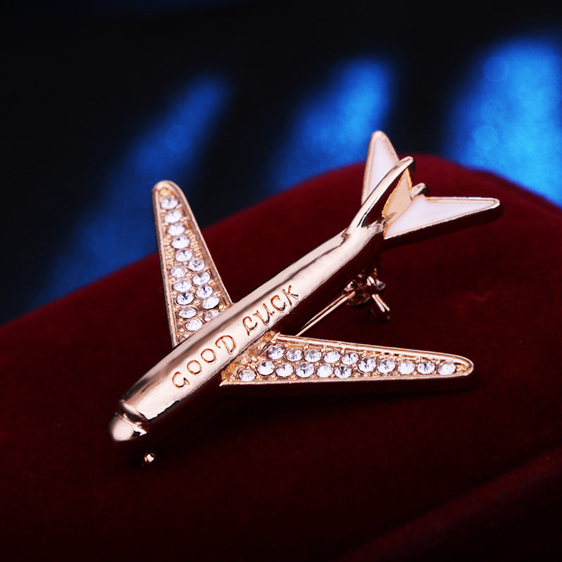 AeroEmblem Geometric Airplane Brooch