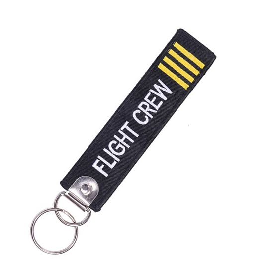 Flight Crew Embroidered Keychain